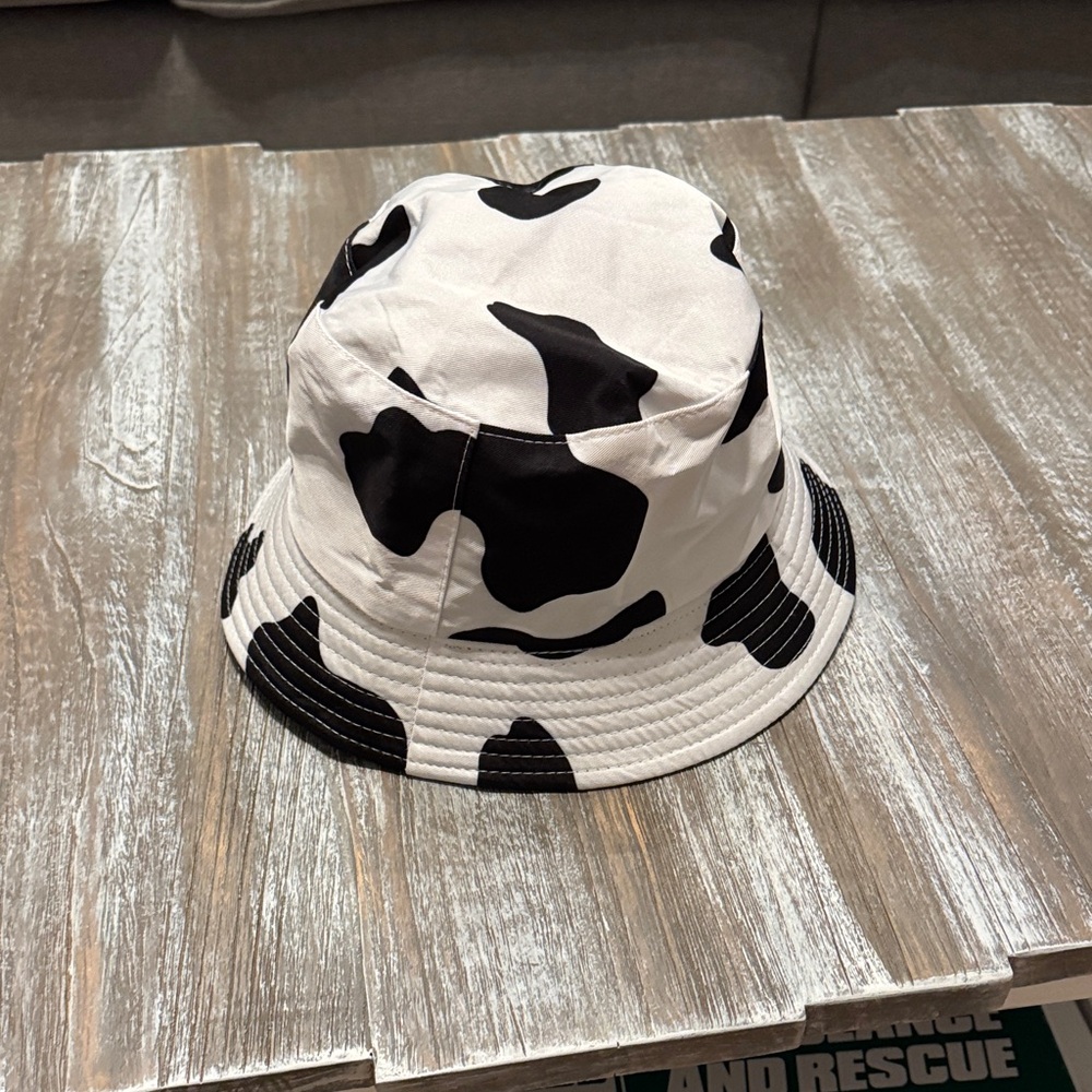 Black and White Cow Print Bucket Hat